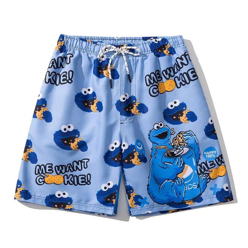 Cookie Monster Graphic Shorts