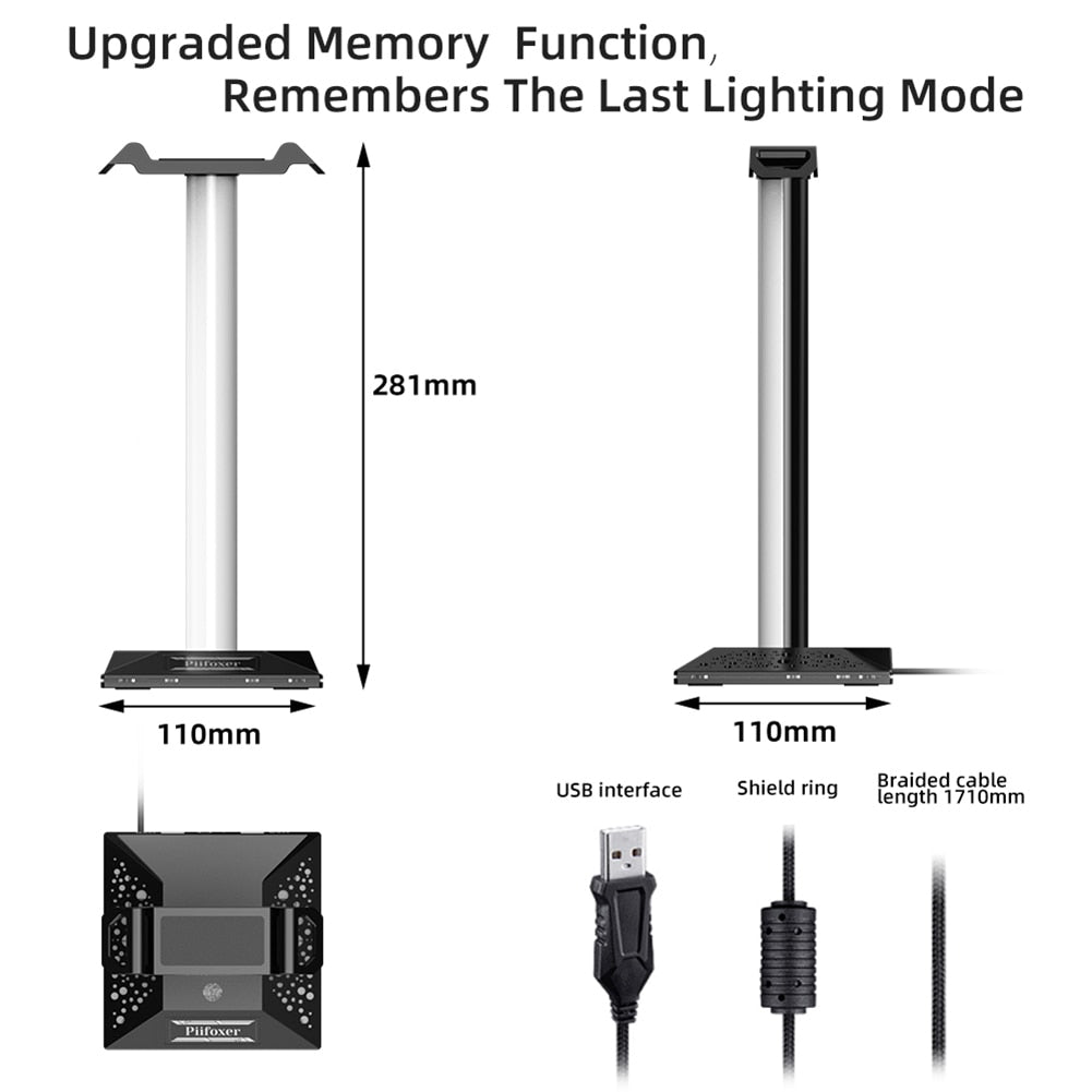 Strip Light Desk Gaming Headset Holder