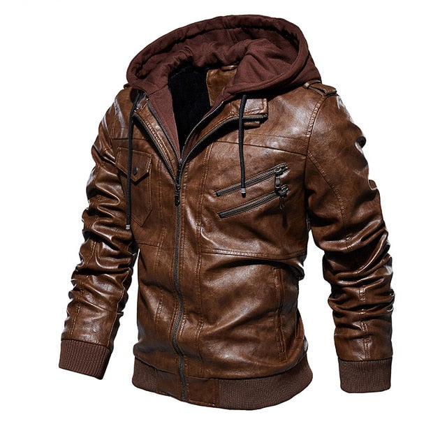 Casual Leather Jacket - Wurlis