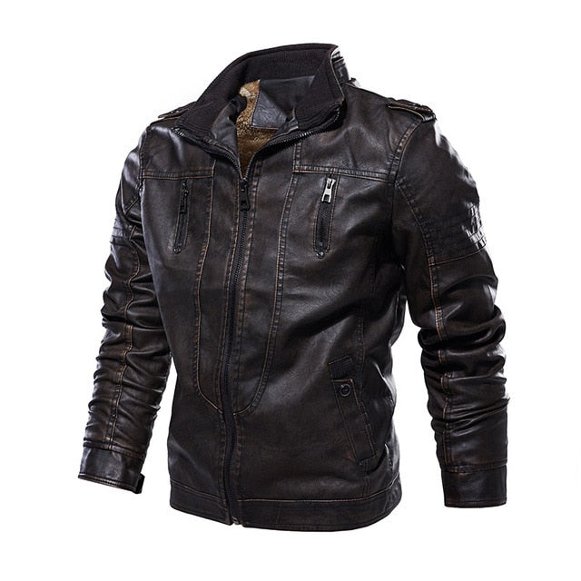 Casual Leather Jacket - Wurlis