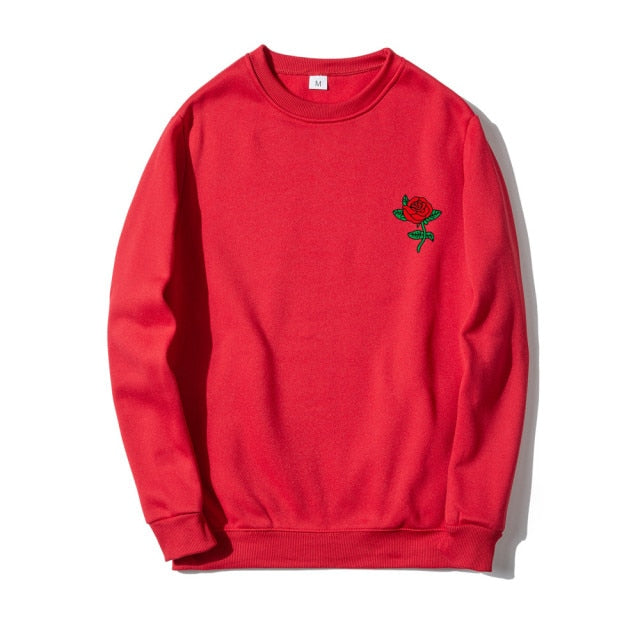 Printed Rose Sweatshirt - Wurlis