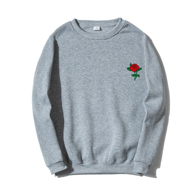 Printed Rose Sweatshirt - Wurlis