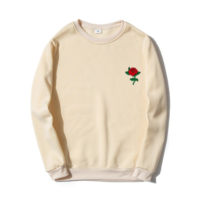 Printed Rose Sweatshirt - Wurlis