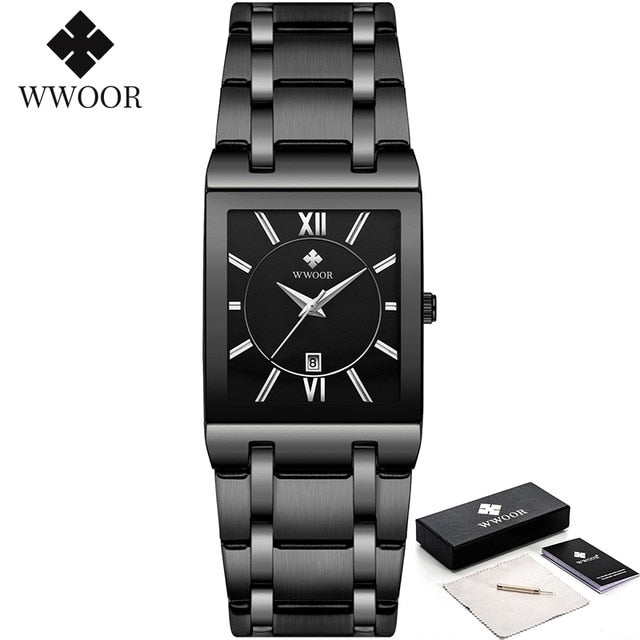 WWOOR Luxury Golden Quartz Stainless Steel Waterproof Wrist Watch - Wurlis