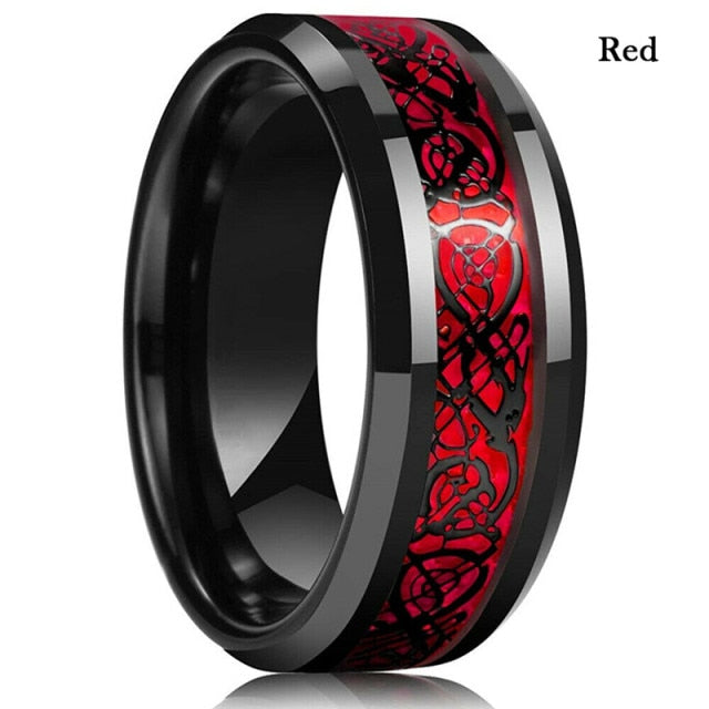 Styled & Refined Tungsten Carbide Dragon Ring - Wurlis