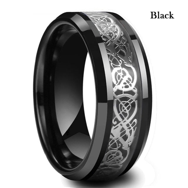 Styled & Refined Tungsten Carbide Dragon Ring - Wurlis