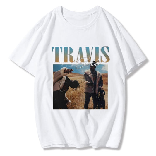 Graphic Travis Scott Field Printed Tee - Wurlis