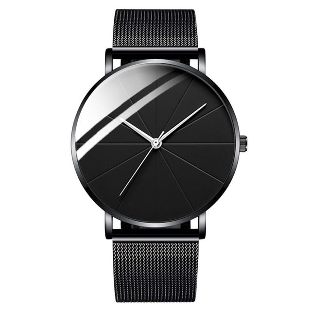 Simple Stainless Steel Mesh Belt Quart Wristwatch - Wurlis