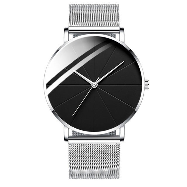 Simple Stainless Steel Mesh Belt Quart Wristwatch - Wurlis