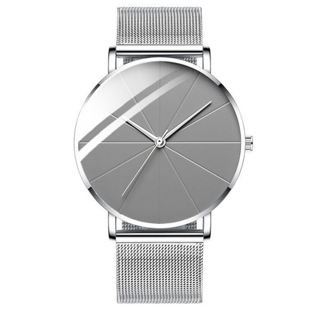 Simple Stainless Steel Mesh Belt Quart Wristwatch - Wurlis