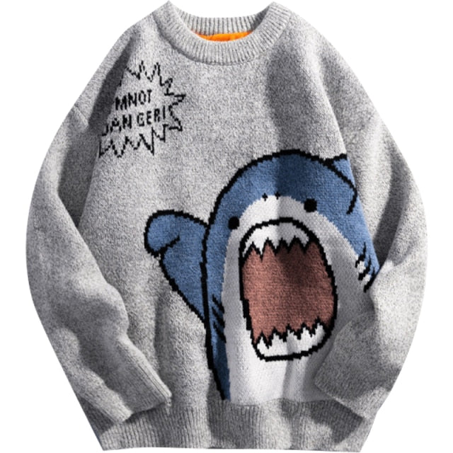 Knitted Vintage Shark Sweater - Wurlis