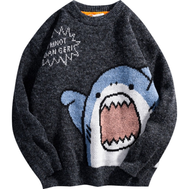 Knitted Vintage Shark Sweater - Wurlis