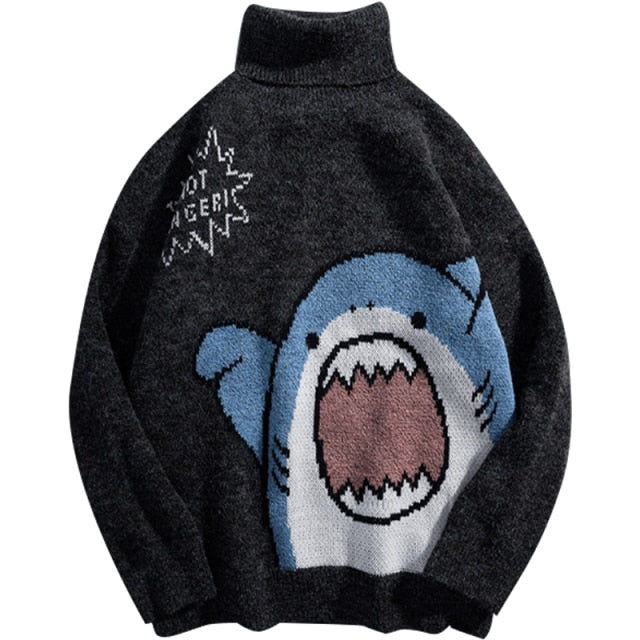 Knitted Vintage Shark Sweater - Wurlis