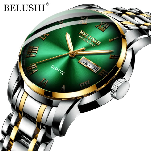 BELUSHI Luminous Waterproof Stainless Steel Wristwatch - Wurlis