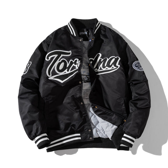 Embroidered Varsity Windbreaker Jacket - Wurlis