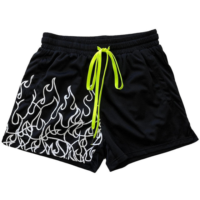 Vintage Flame Print Shorts - Wurlis