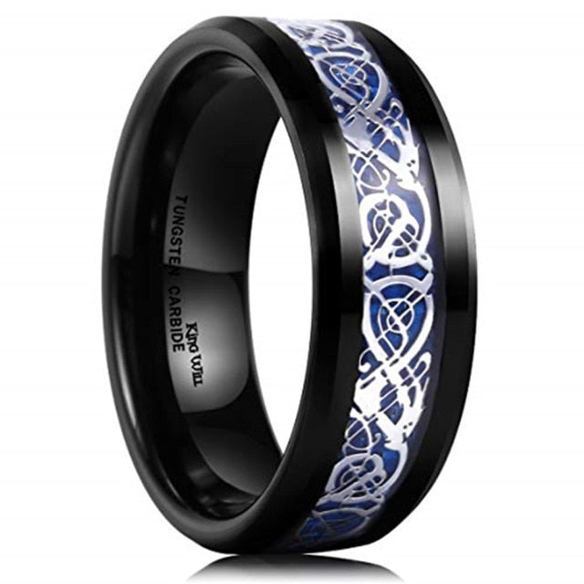 Styled & Refined Tungsten Carbide Dragon Ring - Wurlis