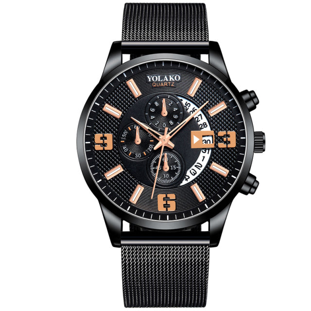 YOLAKO Stainless Steel Quartz Watch - Wurlis