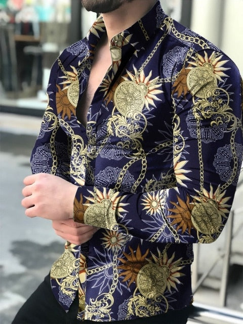 Long Sleeve Hawaiian Button Down Shirt - Wurlis