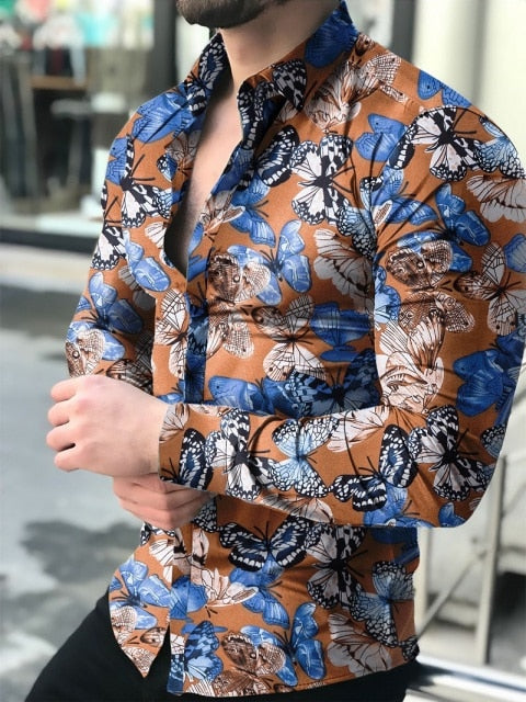 Long Sleeve Hawaiian Button Down Shirt - Wurlis