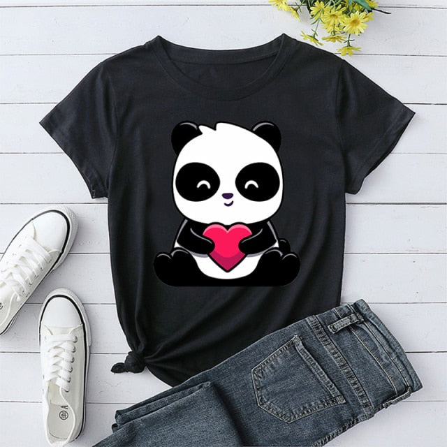 Graphic Panda Heart Shirt - Wurlis