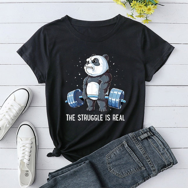 Graphic Panda Struggle Shirt - Wurlis