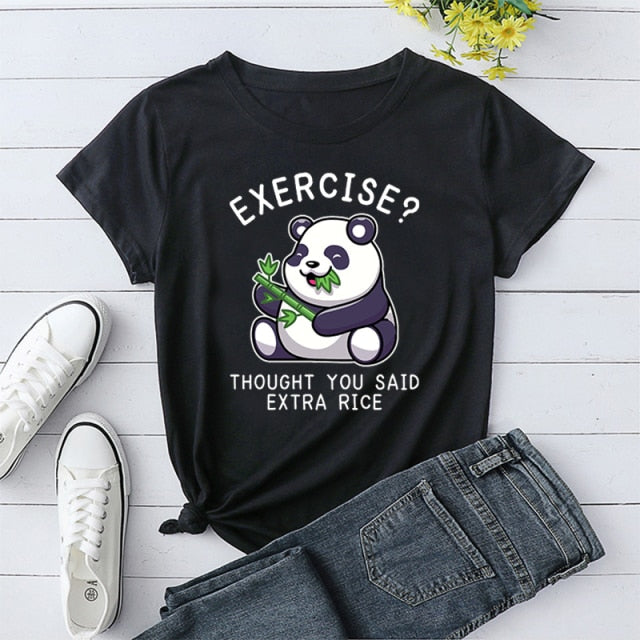 Graphic Panda Exercise Shirt - Wurlis