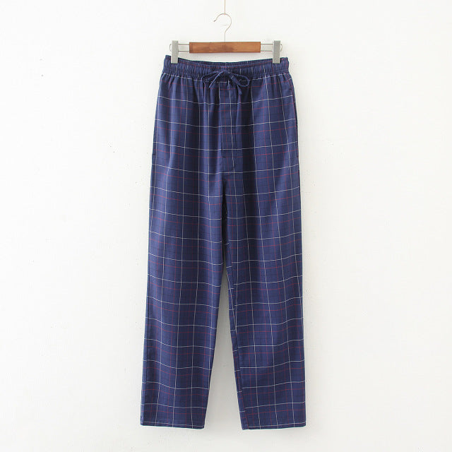 Plaid Cotton Pajama Pants - Wurlis