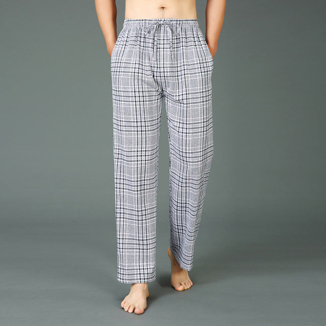 Plaid Cotton Pajama Pants - Wurlis