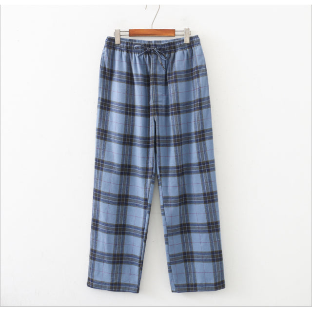 Plaid Cotton Pajama Pants - Wurlis