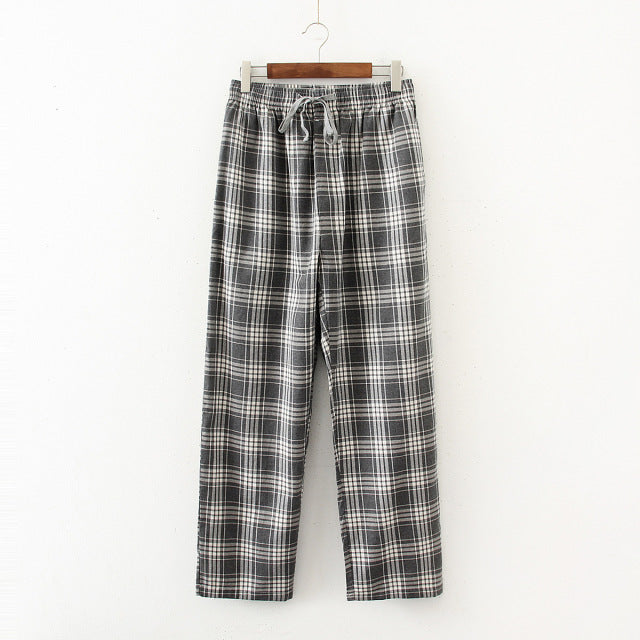 Plaid Cotton Pajama Pants - Wurlis