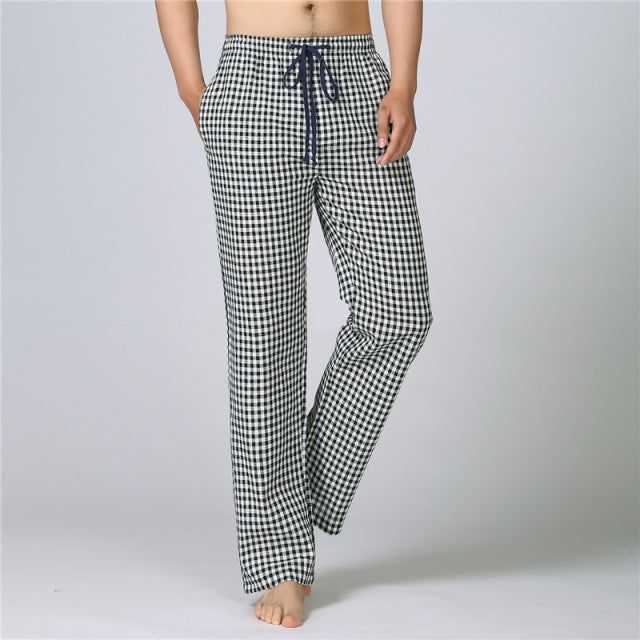 Plaid Cotton Pajama Pants - Wurlis