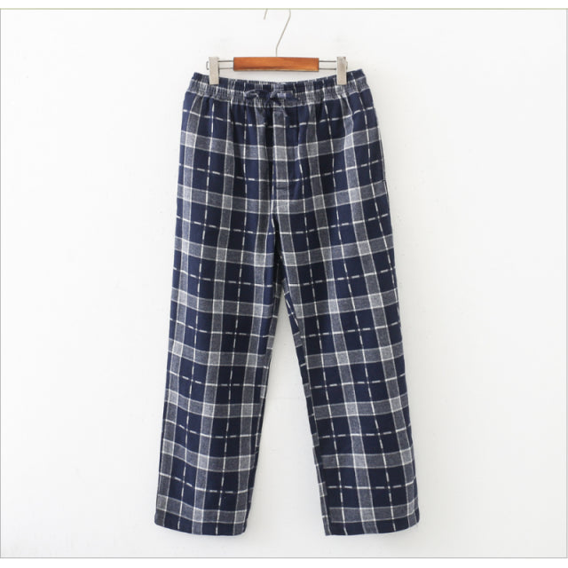 Plaid Cotton Pajama Pants - Wurlis