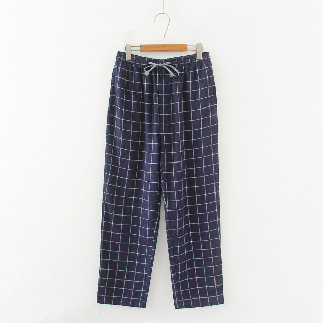 Plaid Cotton Pajama Pants - Wurlis