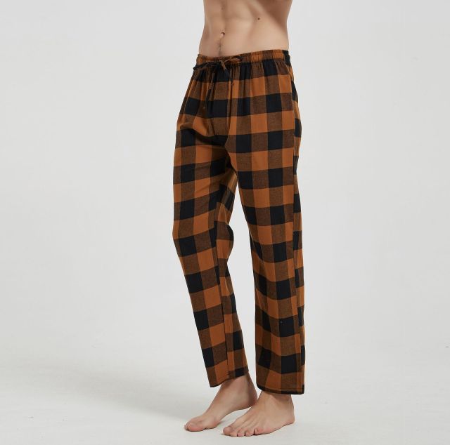 Plaid Cotton Pajama Pants - Wurlis